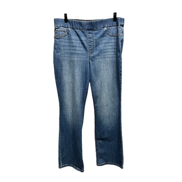 Kim Rogers Women Missy Pull On Tummy Control Mid Rise Blue Jeans SIZE 14 short - Picture 1 of 7